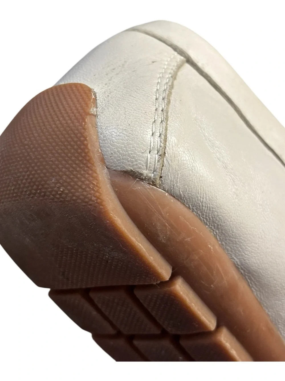 Vaneli Aiker Driving Loafers Off White Tan Women 7.5M Soft Glove Leather